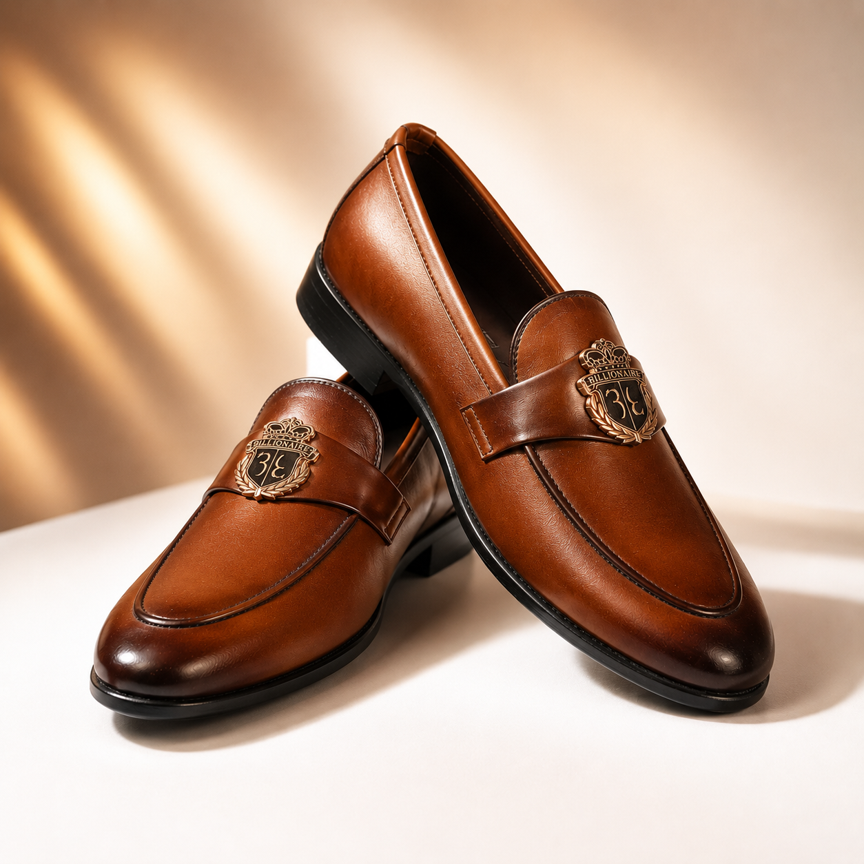 HI Collections Premium Brown Crest Loafers