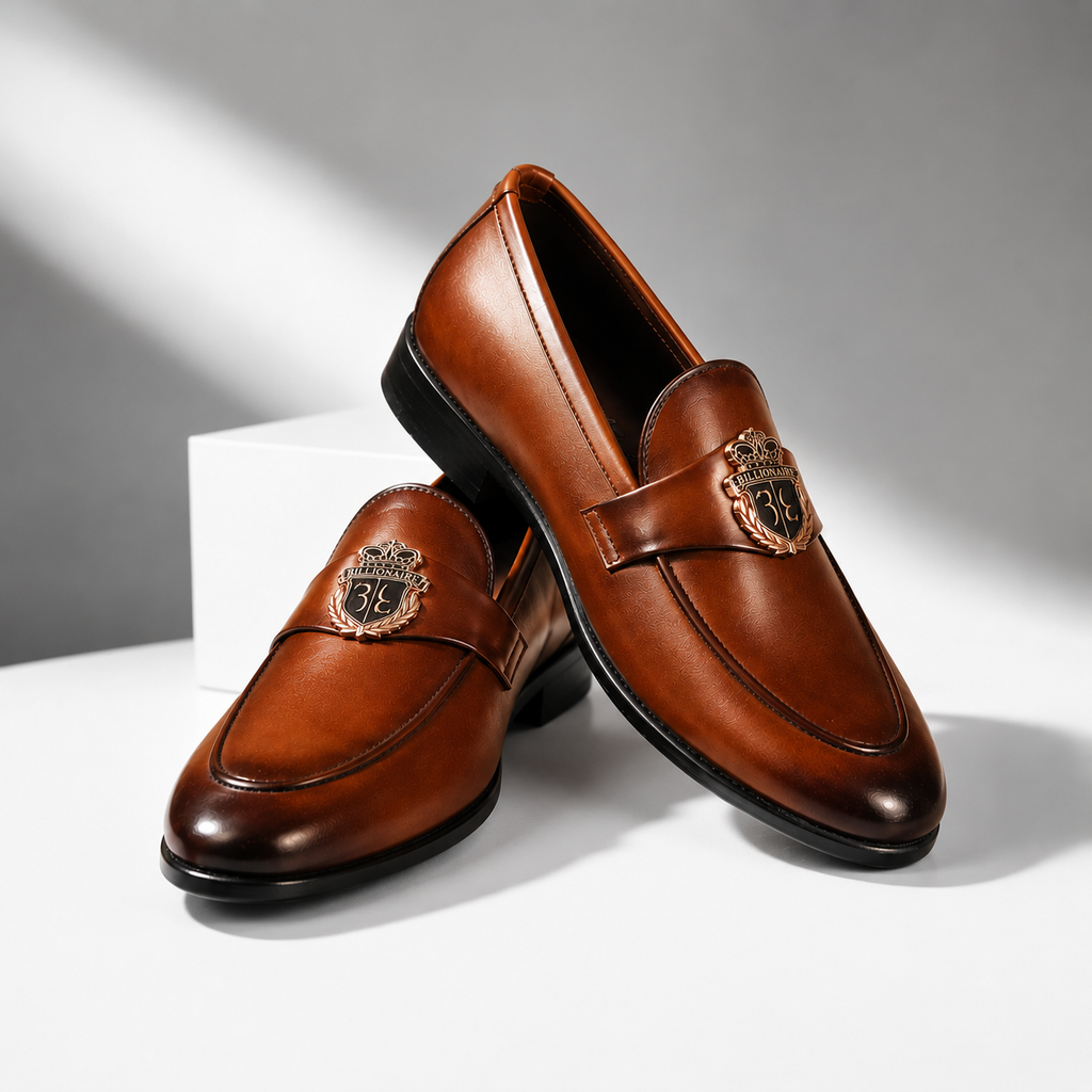 HI Collections Premium Brown Crest Loafers