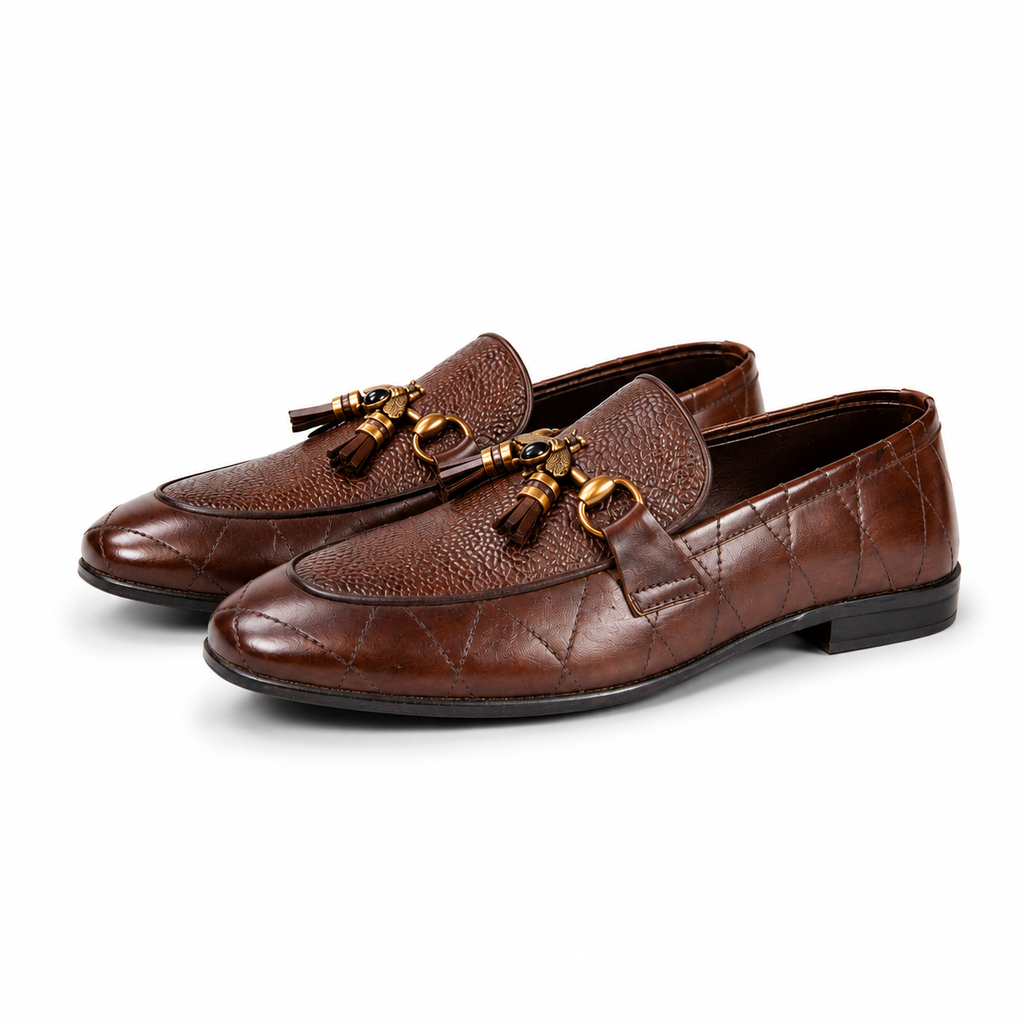 HI Collections Premium Brown Tassel Loafers