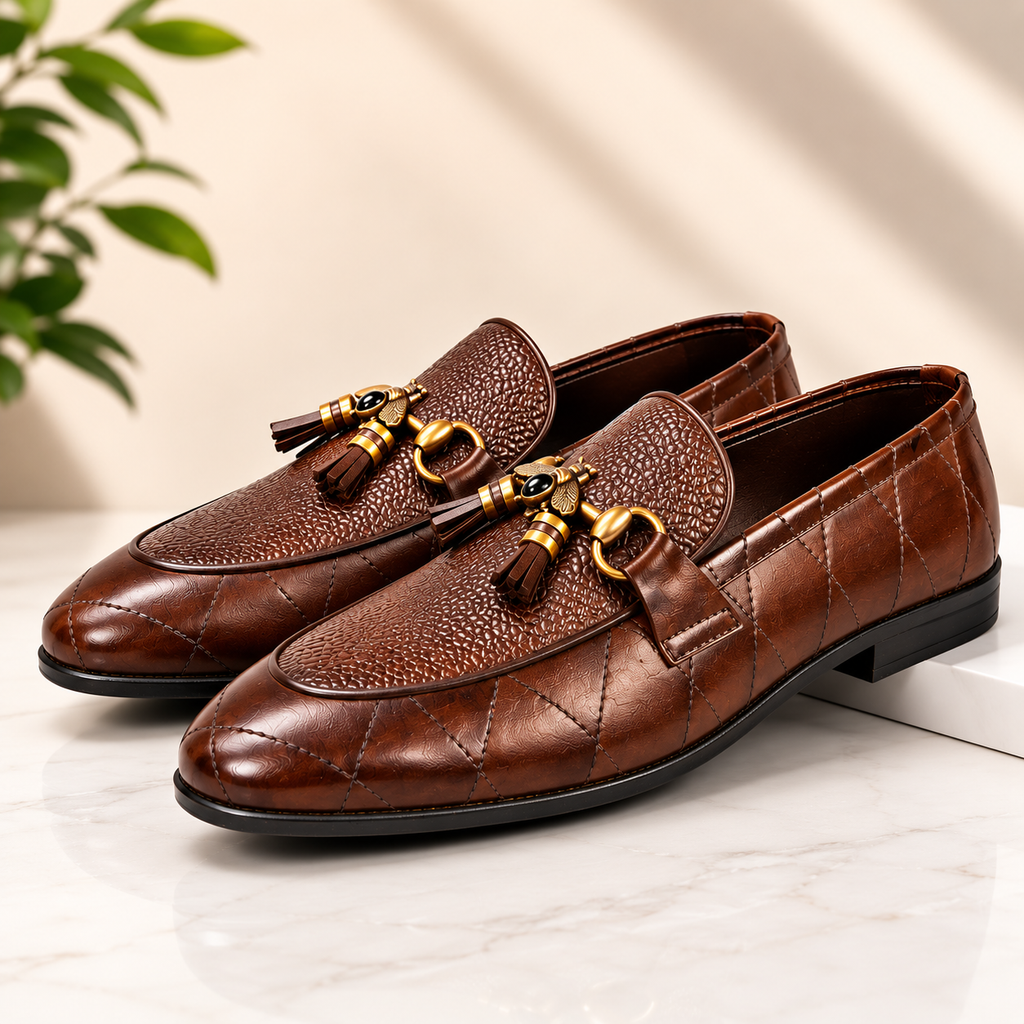 HI Collections Premium Brown Tassel Loafers