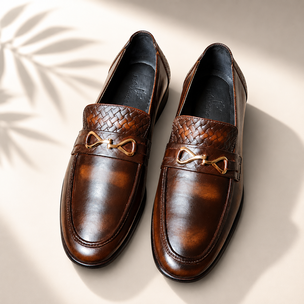 Regal Weave Horsebit Loafers – Dark Brown