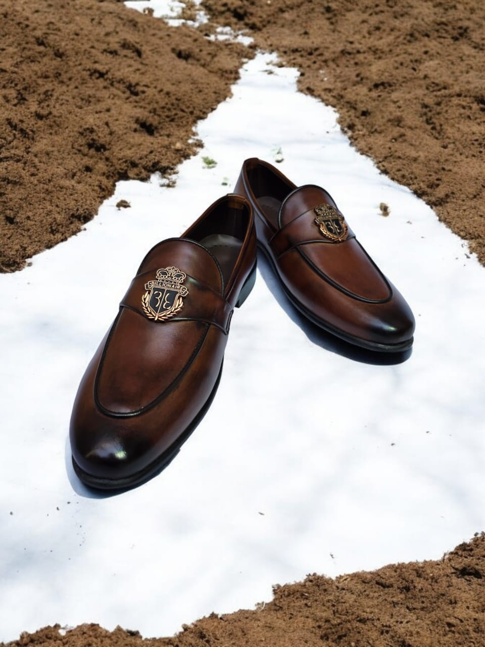 HI Collections Premium Brown Crest Loafers