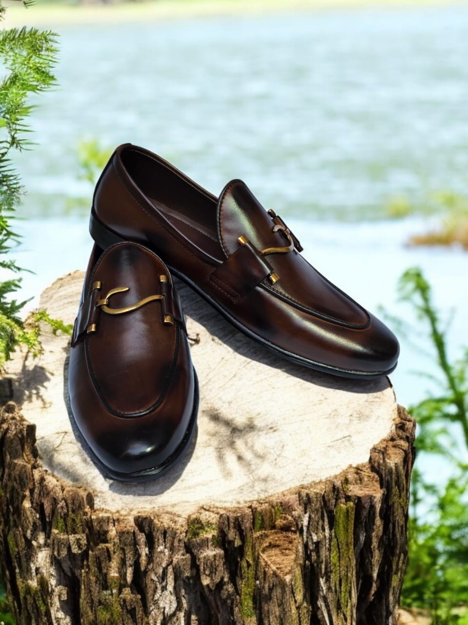 Classic Brown Leather Horsebit Loafers (1070)
